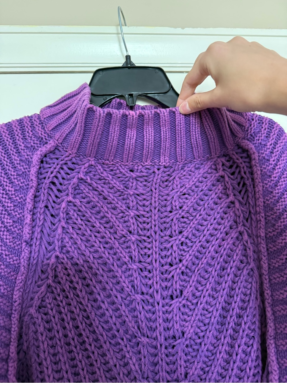 Free People Purple Sweetheart Mock Neck Sweater - L - Picture 5 of 7